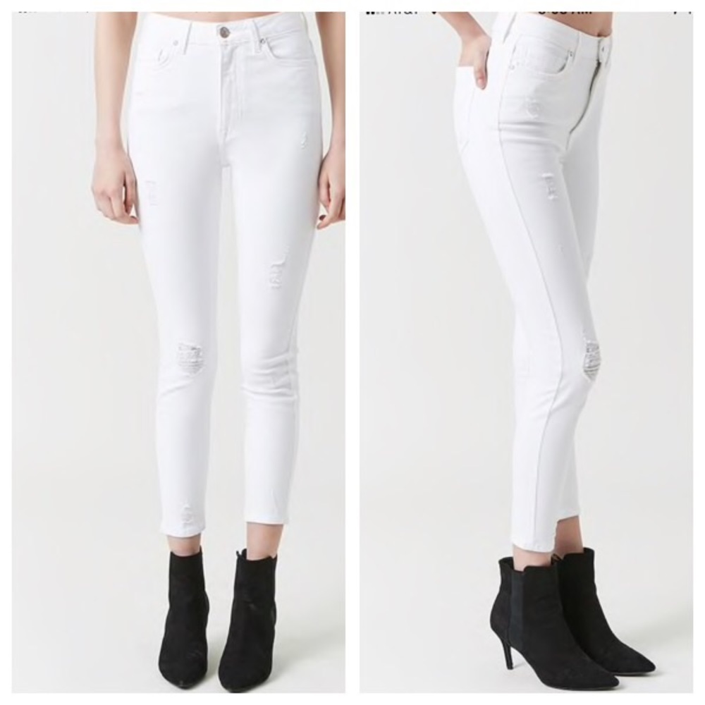 Sculpted high-rise skinny jeans